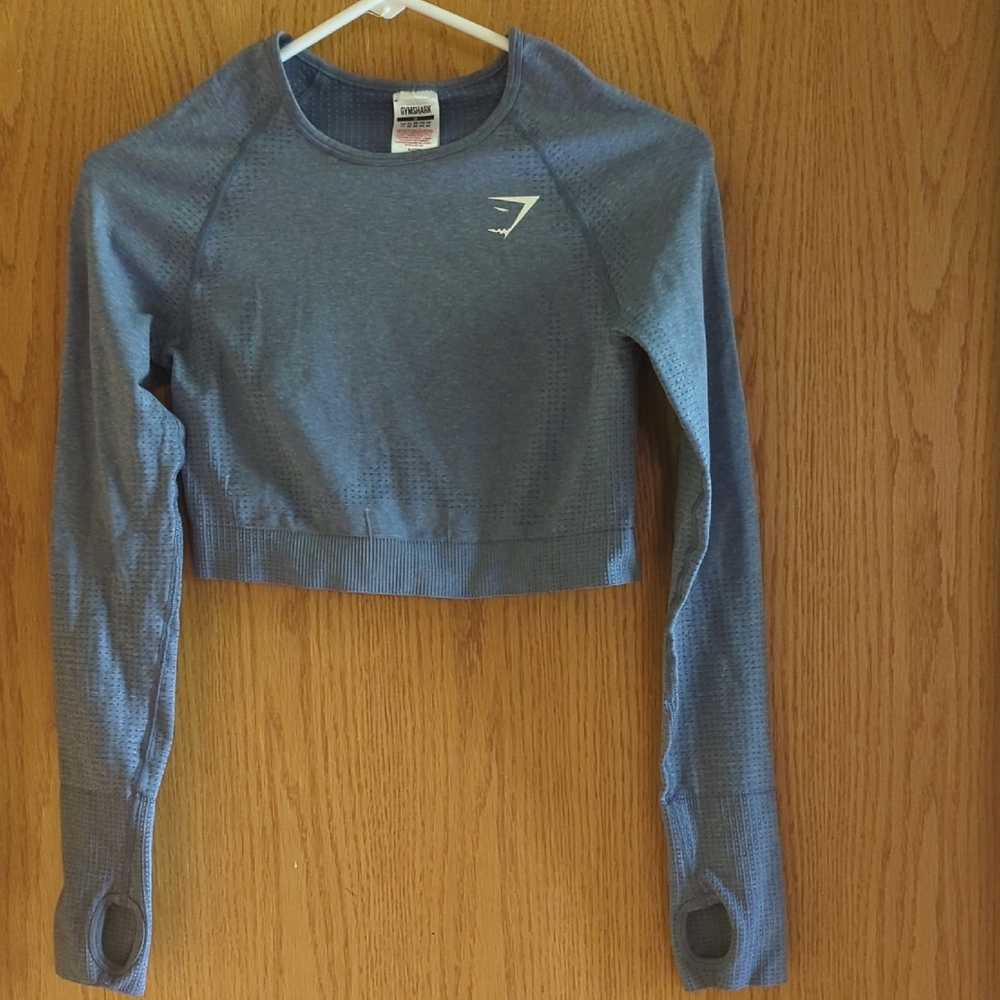 Gymshark Blue Fitted Crop Sweatshirt